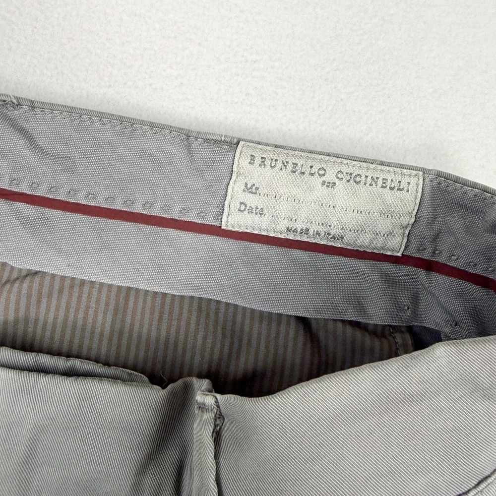 Brunello Cucinelli Italian Fit Chino Pant Size US 34x29 Mens Gray